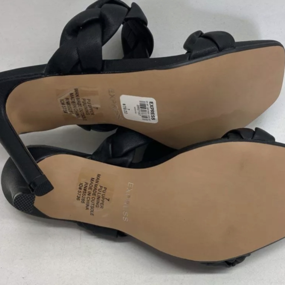 Express - Braided Double Band Heeled Sandals Size 7 NWO/Box MSRP $78 - Picture 5 of 6